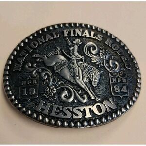 Hesston 1984 NFR Adult Belt Buckle - Fred Fellows Anniversary Series 2nd Edition